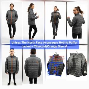 The North Face Aconcagua Hybrid Puffer Jacket Charcoal/OrangeSize Boy's XL